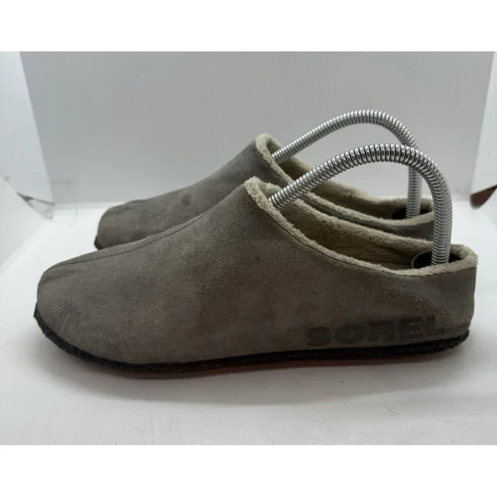Sorel Kids Youth Size 5 Gray Falcon Ridge Sherpa Lined Slippers NY3926-052
